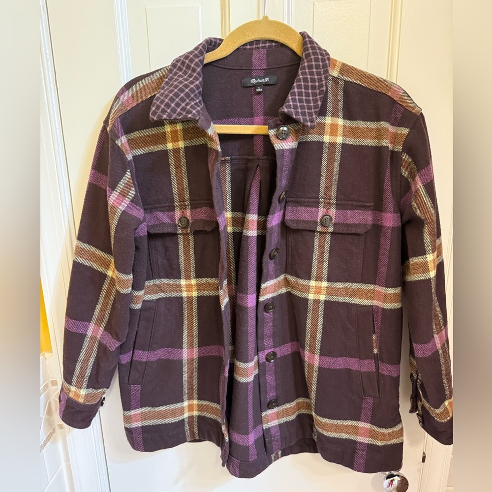 Madewell Heavy weight flannel shirt jacket. Size small